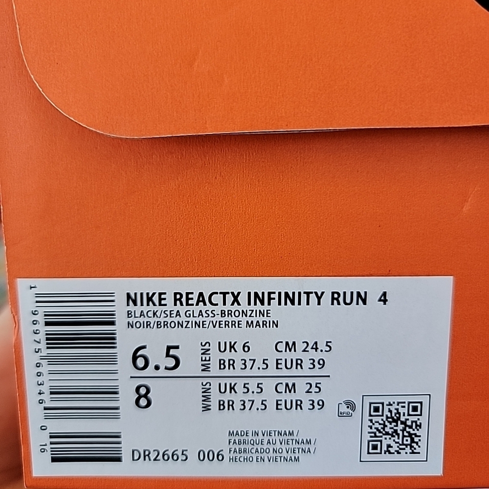 Nike Reactx Infinity Run 4 Black/sea Glass-Bronzine DR665 006 - Picture 13 of 16